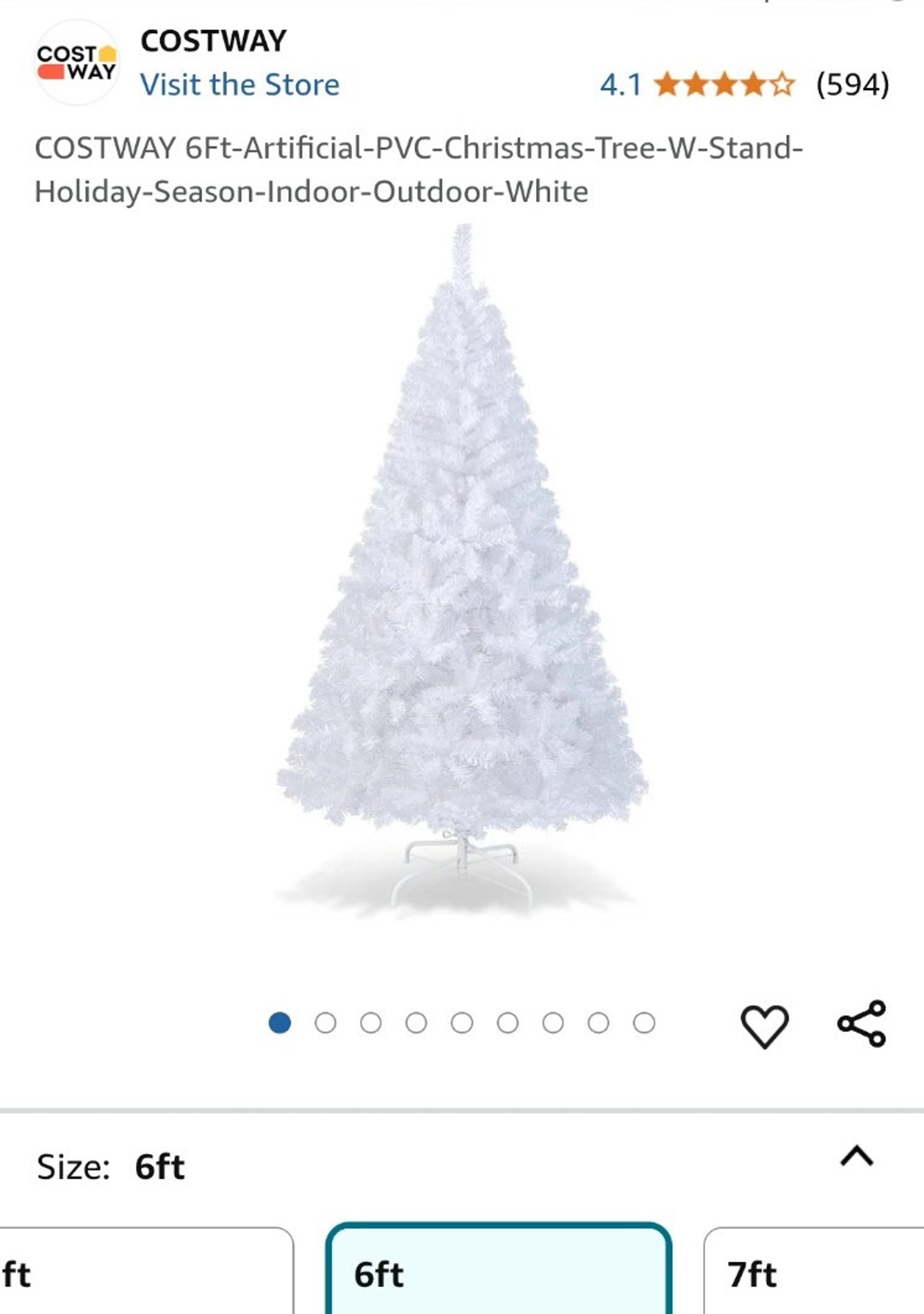 COSTWAY 6Ft-Artificial-PVC-Christmas-Tree-W-Stand-
Holiday-Season-Indoor-Outdoor