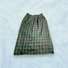 Pendleton Vintage Virgin Wool Green Tartan Midi Skirt 12