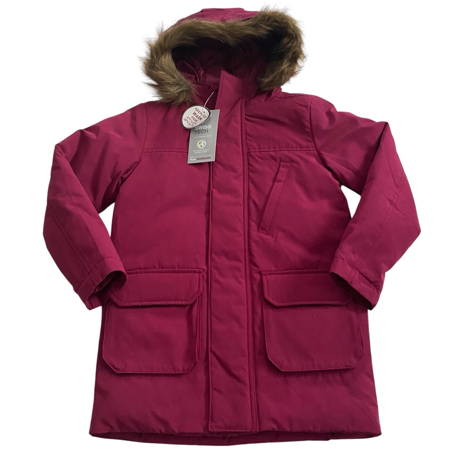 NWT SWISS TECH Performance Gear Peak Technology Faux Fur Winter Parka Medium