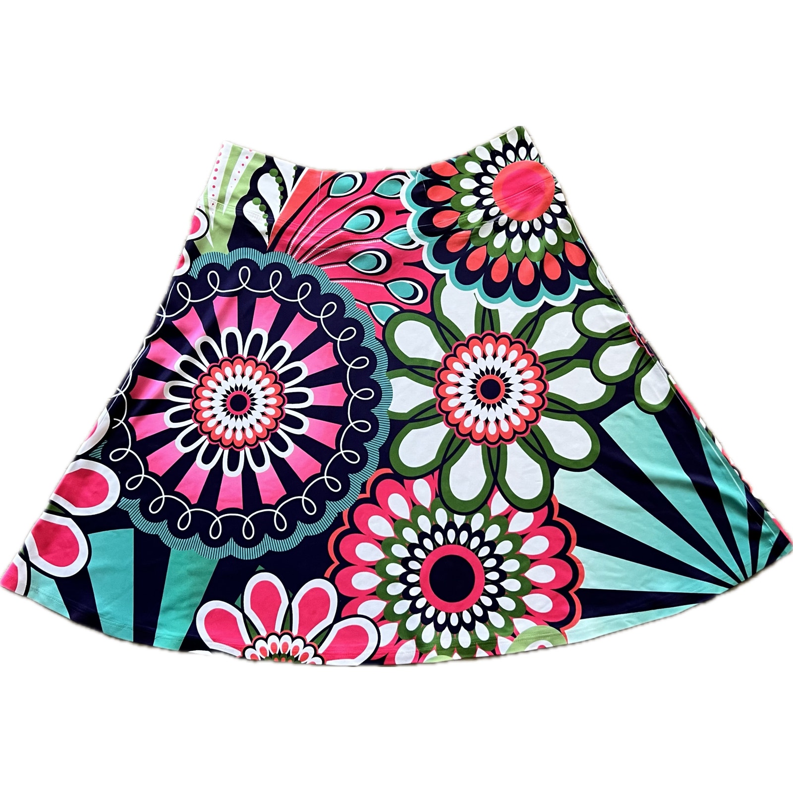 NWT Whimsy Rose Silky Brenda Skirt Athletic Athleisure Boho Mod Floral Pink