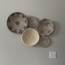Woven Wall Basket Set - Five Hanging Seagrass Baskets | Decorative Baskets