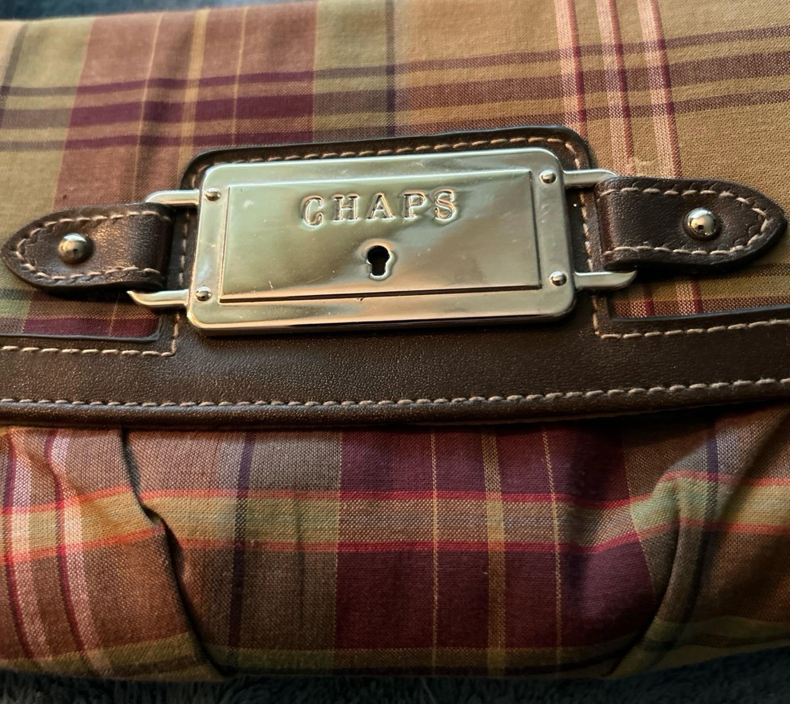 Chaps Leather & Fabric Crossbody Purse with Matching Wallet