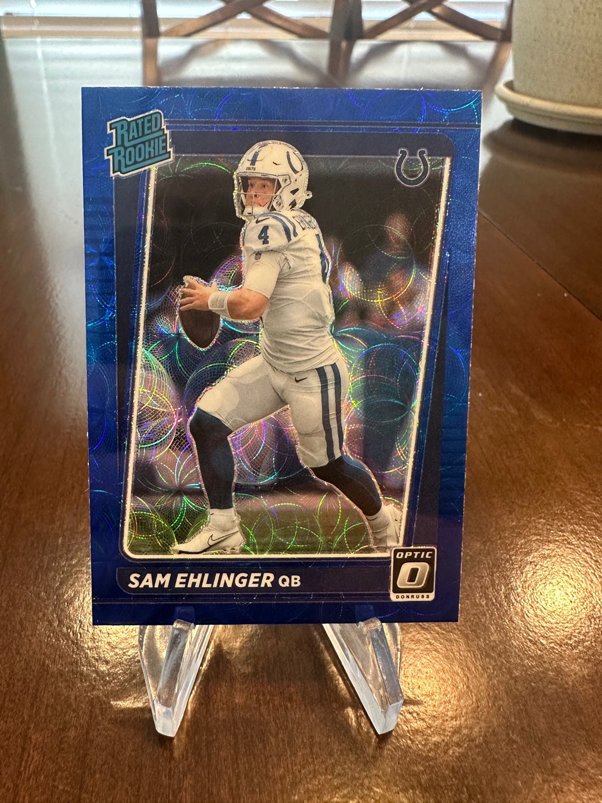 2021 Donruss Optic Sam Ehlinger Rated Rookie Blue Scope Indianapolis Colts