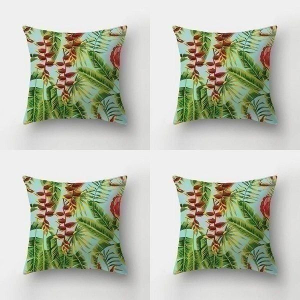 Set of 4 Tropical Rainforest Jungle Indoor/Outdoor Pillow Covers