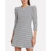 A,L.C. Kidman Black and White Striped Long Puff Sleeve Mini Dress