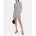 A,L.C. Kidman Black and White Striped Long Puff Sleeve Mini Dress