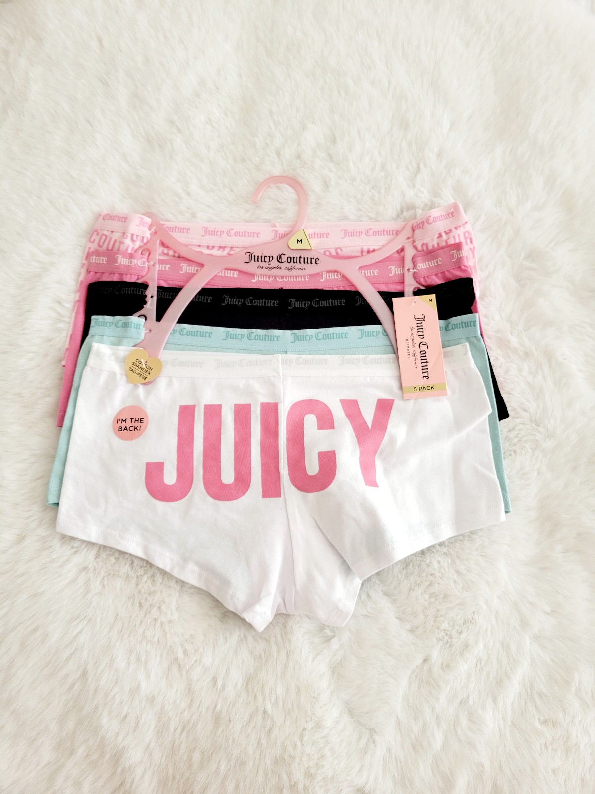 JUICY COUTURE BRAND NEW 5-PACK BOYSHORTS SIZE M