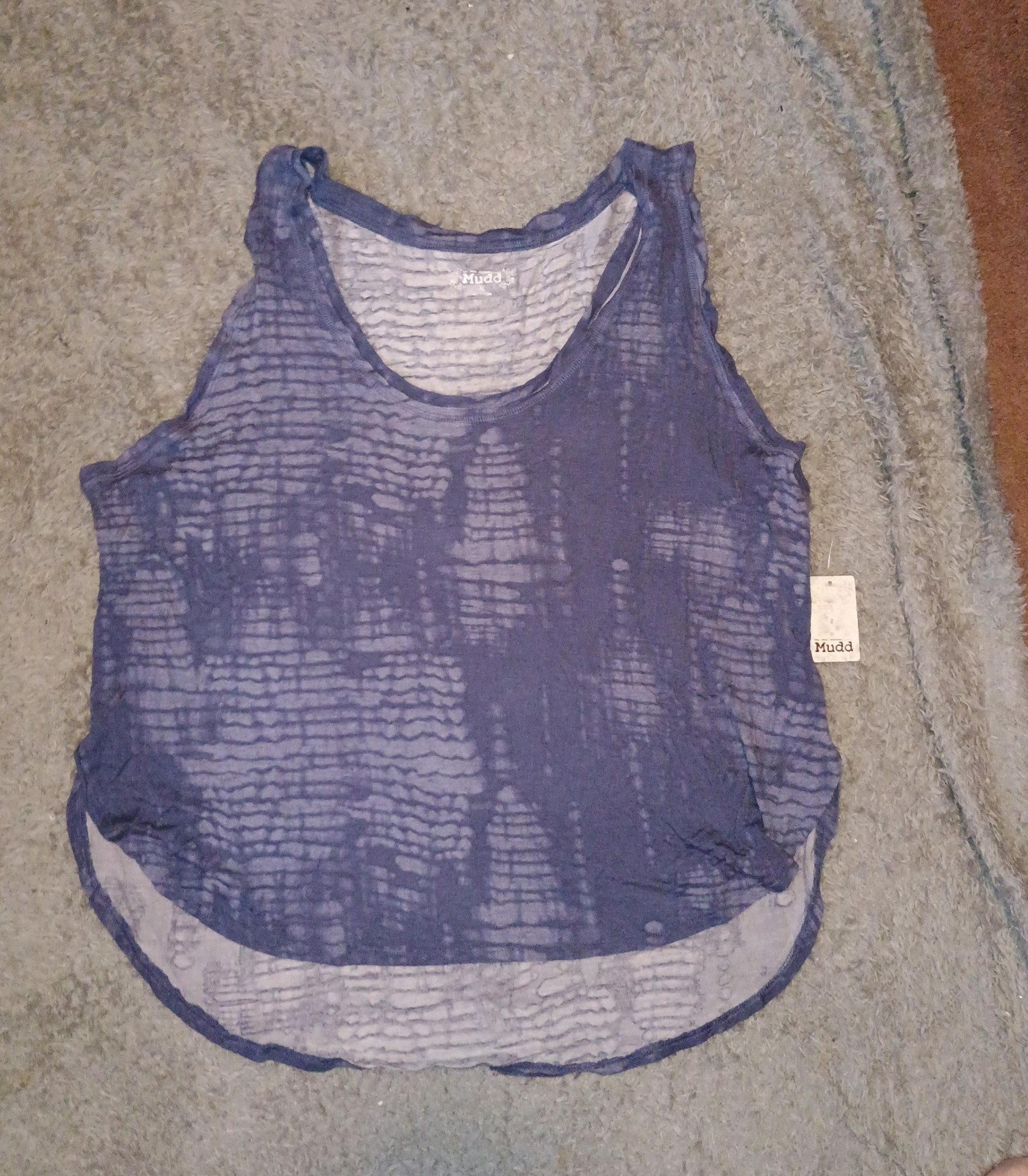 New with tags Mudd women's XL blue striped tie-dye tank top,