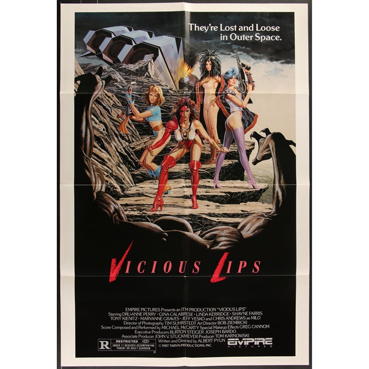 Vicious Lips (1986) Original Movie Poster Folded 27x41