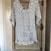 Eberjey Ruffled Tunic Beach Dress Size S/M Open Back White and Blue Long Sleeve