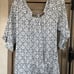 Eberjey Ruffled Tunic Beach Dress Size S/M Open Back White and Blue Long Sleeve
