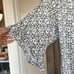 Eberjey Ruffled Tunic Beach Dress Size S/M Open Back White and Blue Long Sleeve