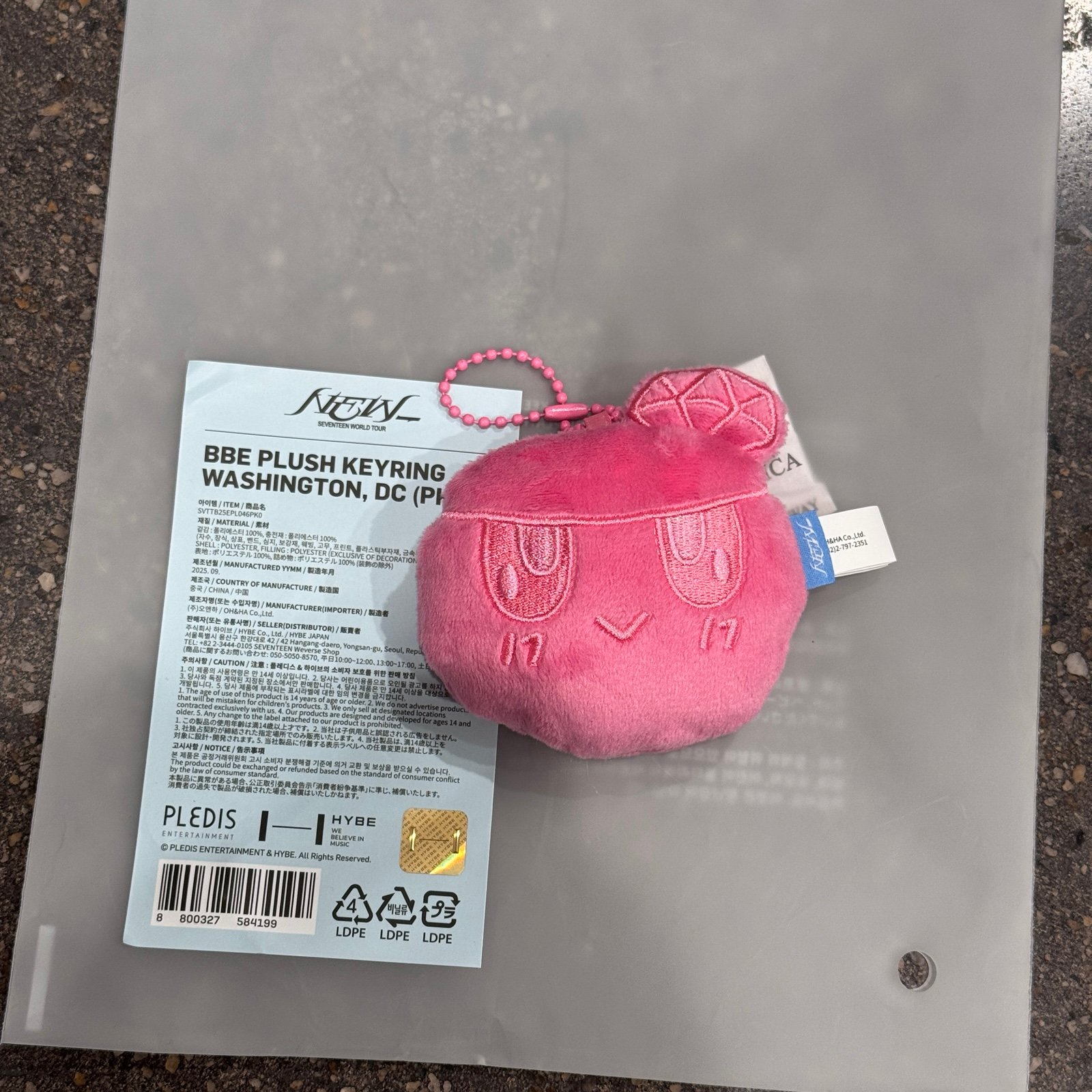 Seventeen New_ Tour Washington DC Exclusive Bongbongee Plush Keyring