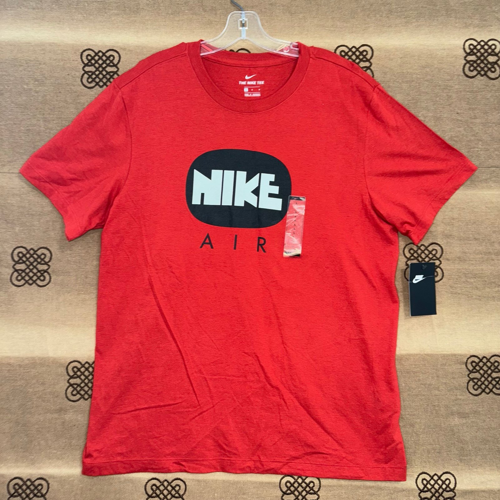 VINTAGE Men'S Nike Air NWT! Red Distressed The Nike Crew Neck Tee Size L