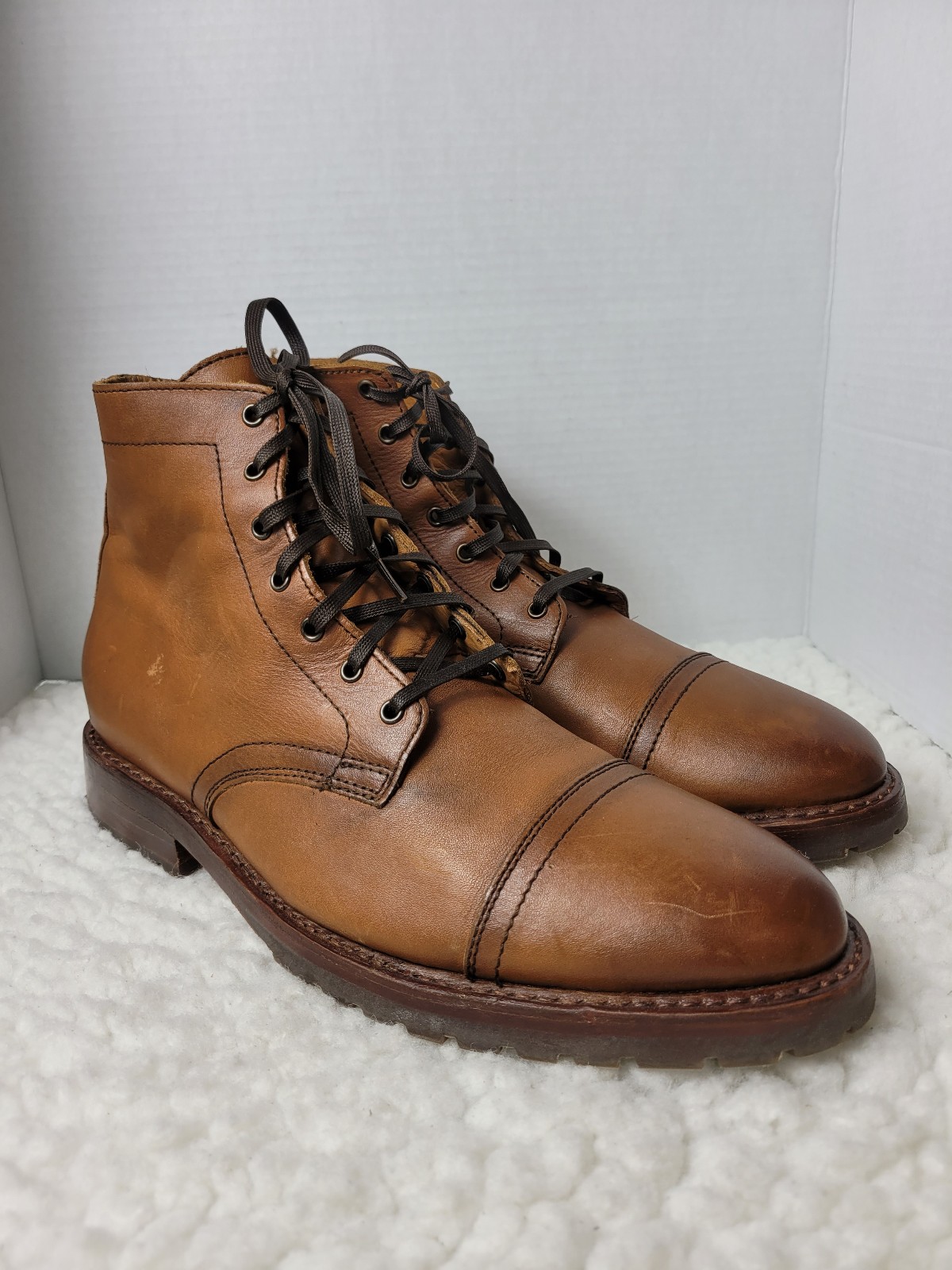 Thursday Everyday Major Boots Men's Size 13.5 Brown Cap Toe Zip Side Shoes Rare