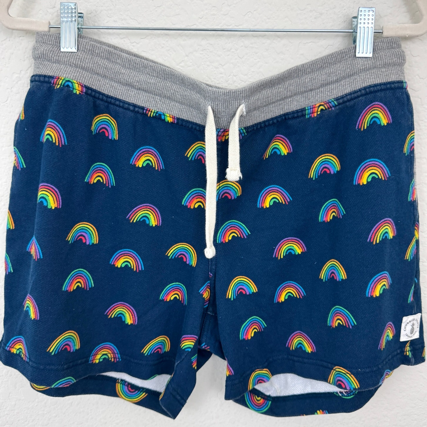 Chubbies Men 5.5 In Sweat Short Size M The Prism Parties Rainbow Loungewear Blue