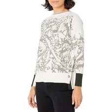NIC+ZOE Womens Size 1X Snowbird Drop Hi Low Shoulder Sweater