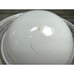 Vintage MCM Dome Ribbed Glass White Dome Ceiling Lamp Shade w/ Chrome Base
