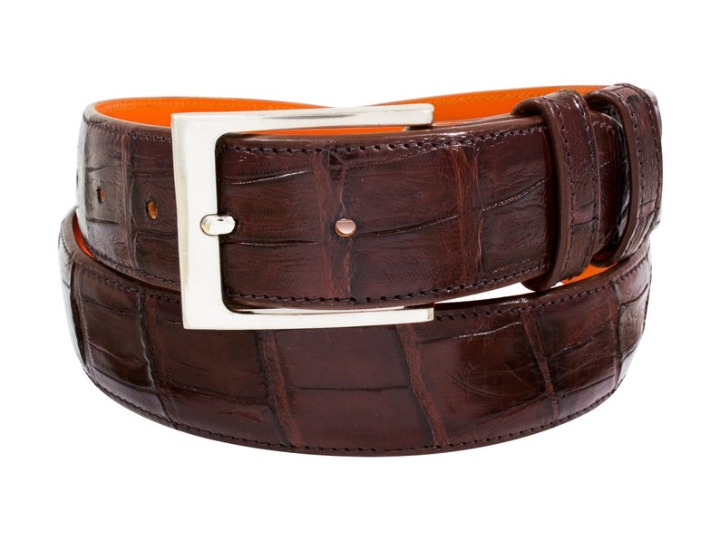 Handmade Genuine AAA ULTRA Brown Alligator Leather Belt (Made in U.S.A)