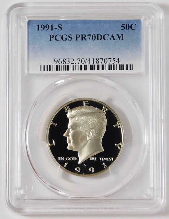 1991 S Kennedy Half Dollar TOP GRADE! Gem Proof 70DCAM