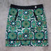 Ann Taylor Green teal print lined skirt size 10