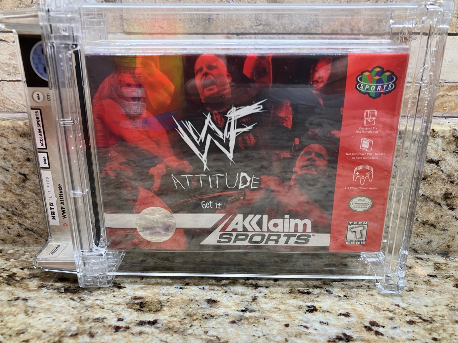 WWF ATTITUDE N64 WATA Graded 8.0, Seal rating A