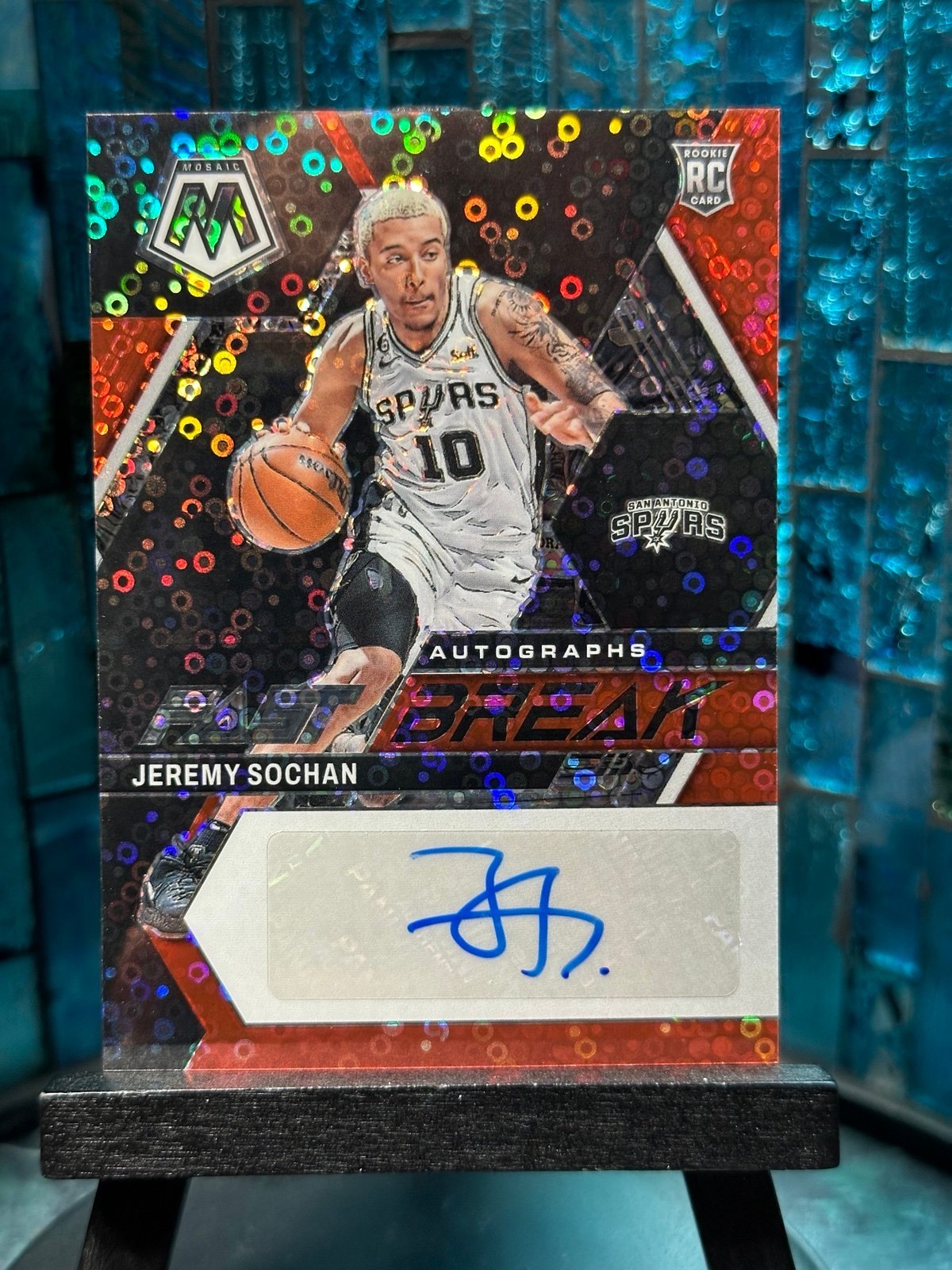 Jeremy Sochan Fast Break rookie club Autograph Mosaic 24/49!!!!