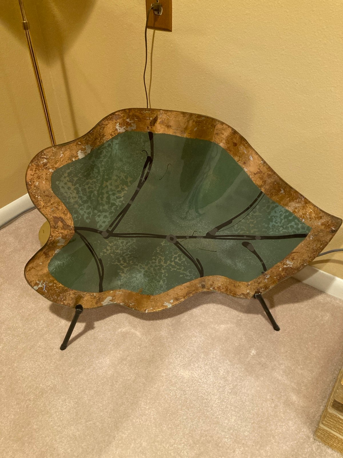 Glass art glass leaf