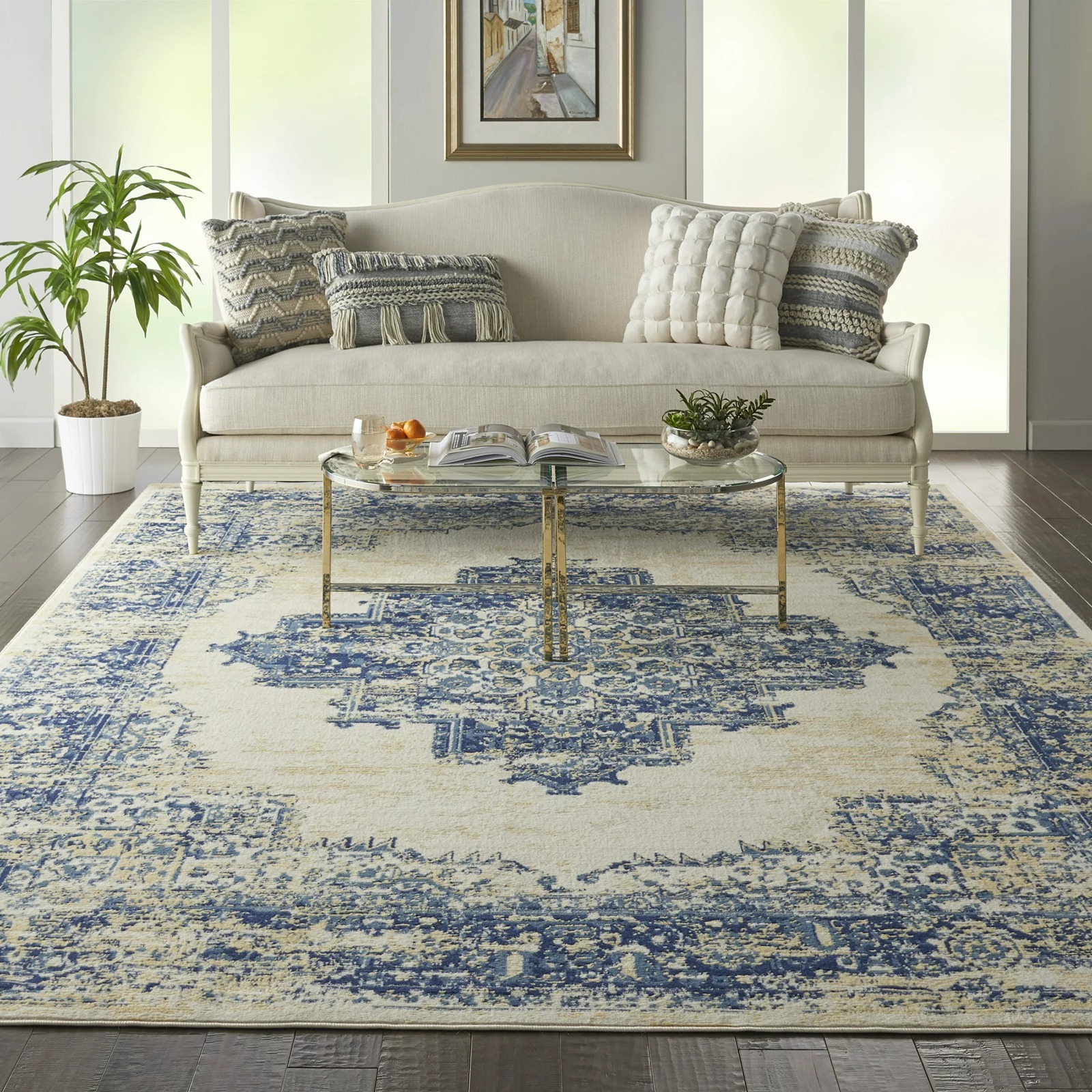 Fine Persian White 7'10 x 9'10 Area Rug-T2DF