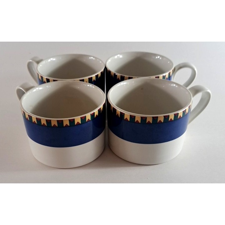 New Horizons Eddie Bauer Home Mugs Cups Set of 2 Blue Southwest Western 2.5