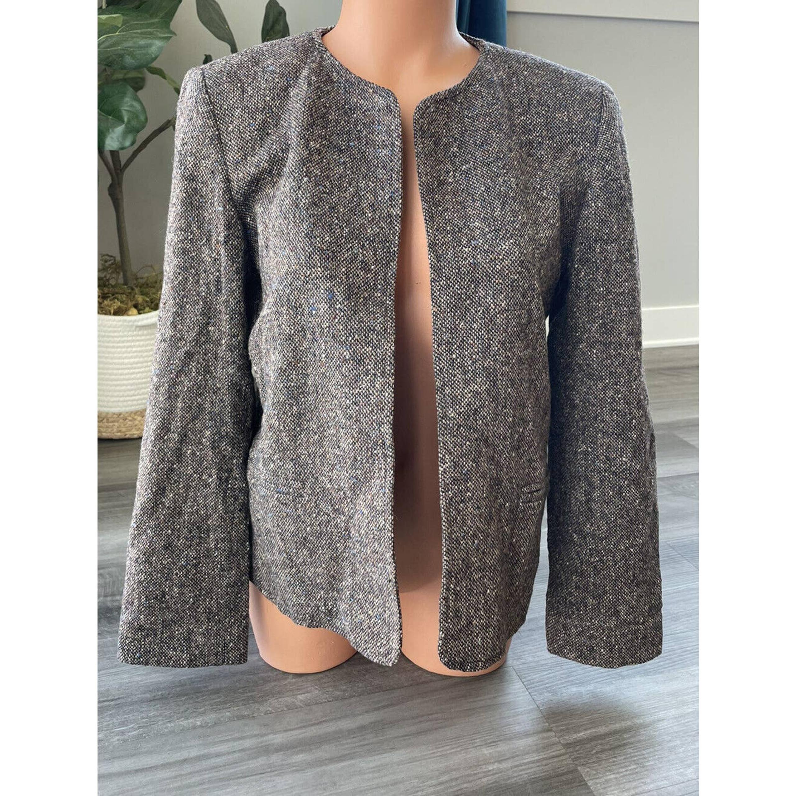 Orvis Women’s Brown Open Blazer Size 10 Lined Shoulder Pads