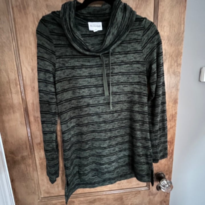 Olive and Oak Green and Black Striped Tunic size XS