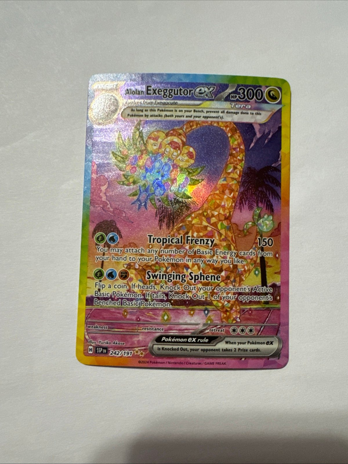 Pokemon Alolan Exeggutor Ex special illustration rare holo 242/191