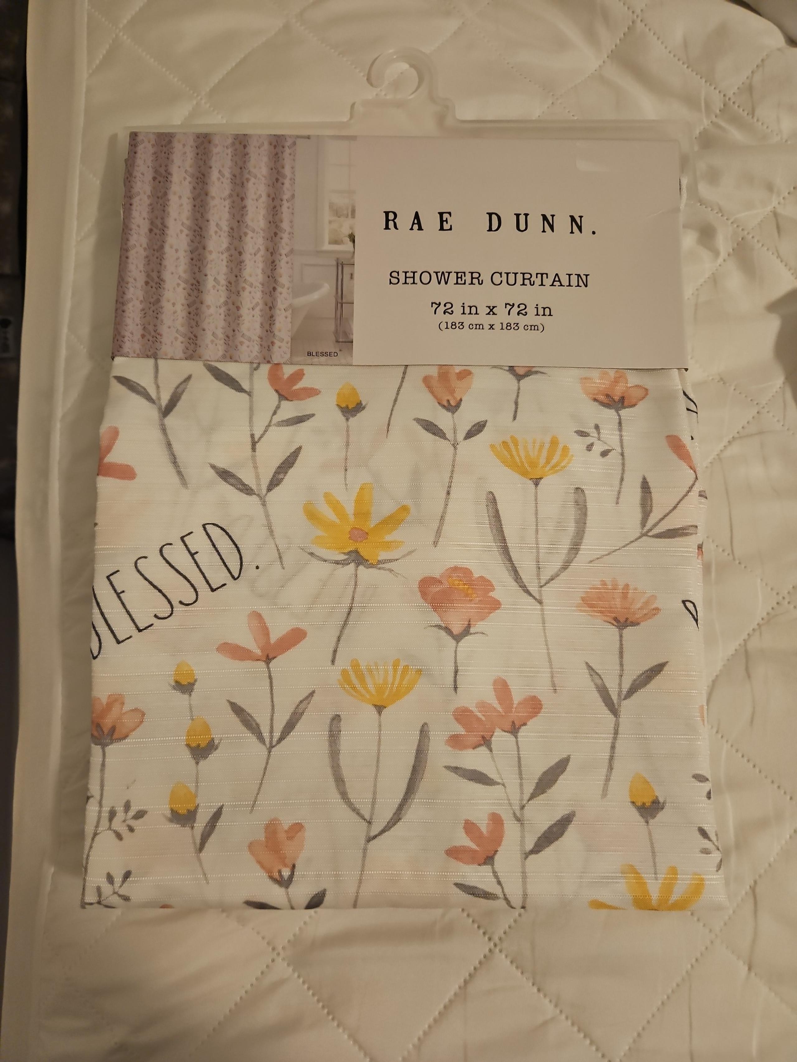 Rae Dunn BLESSED shower curtain brand new NWT