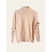 Neiman Marcus 100% Cashmere Blush Pink Cable Knit Mock Neck Sweater Size M