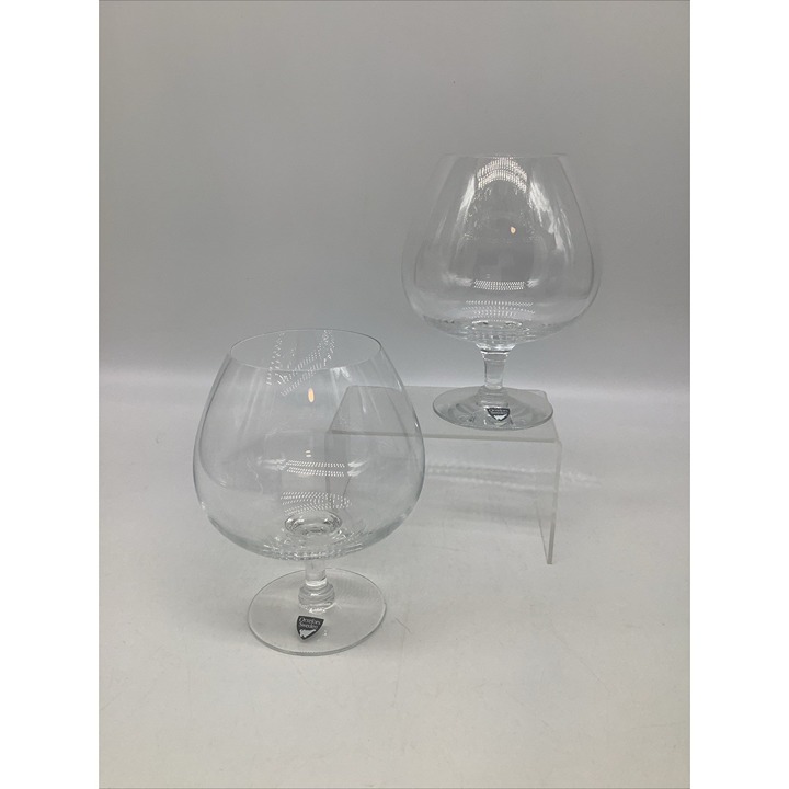 (2) 1980’s Orrefors Sweden Crystal Napoleon Brandy Cognac Olle Alberius Signed