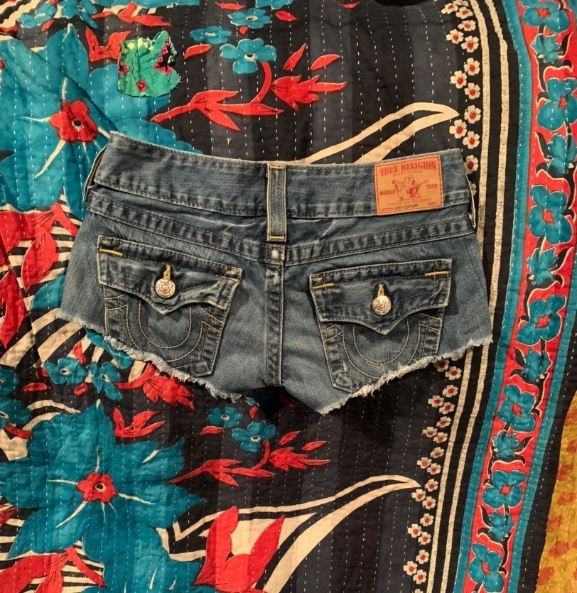 True Religion Joey Cut Off Denim Shorts
