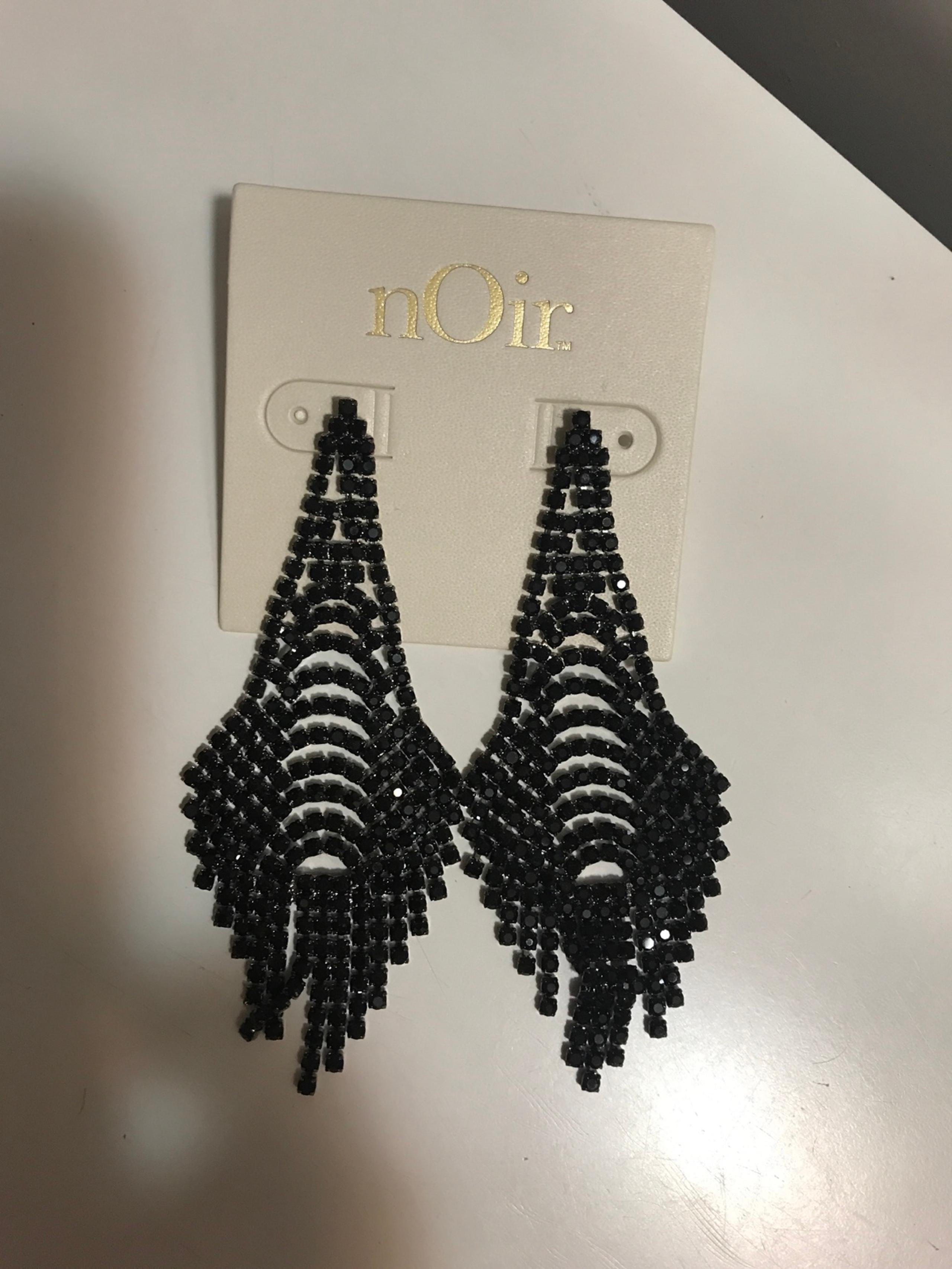 Earrings with black sparkling stones New