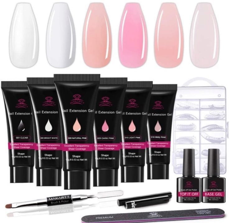 Makartt Poly Nail Extension Gel French Manicure Kit
