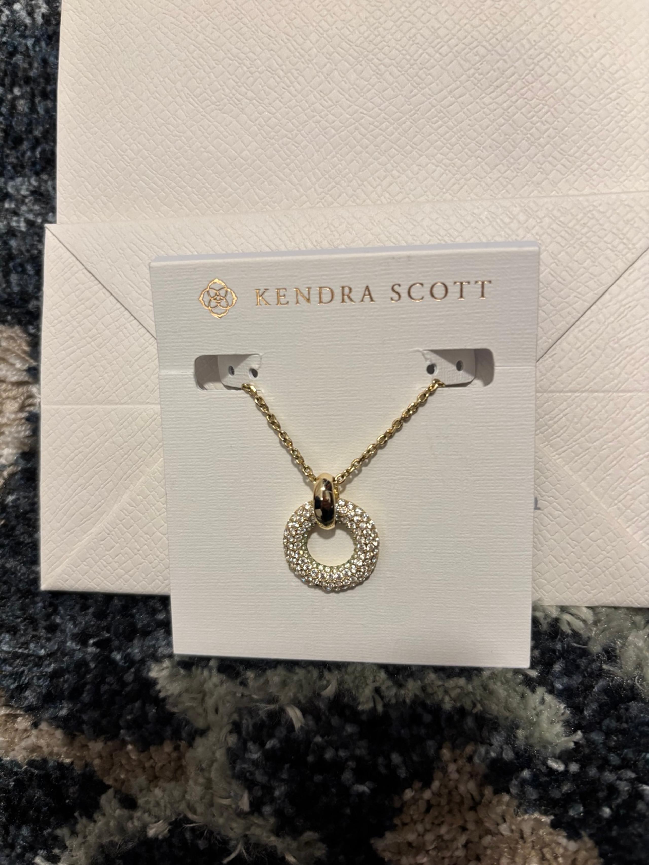 Mikki Gold Pave Short Pendant Necklace Kendra Scott