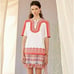 Tory burch Isla tunic white and red