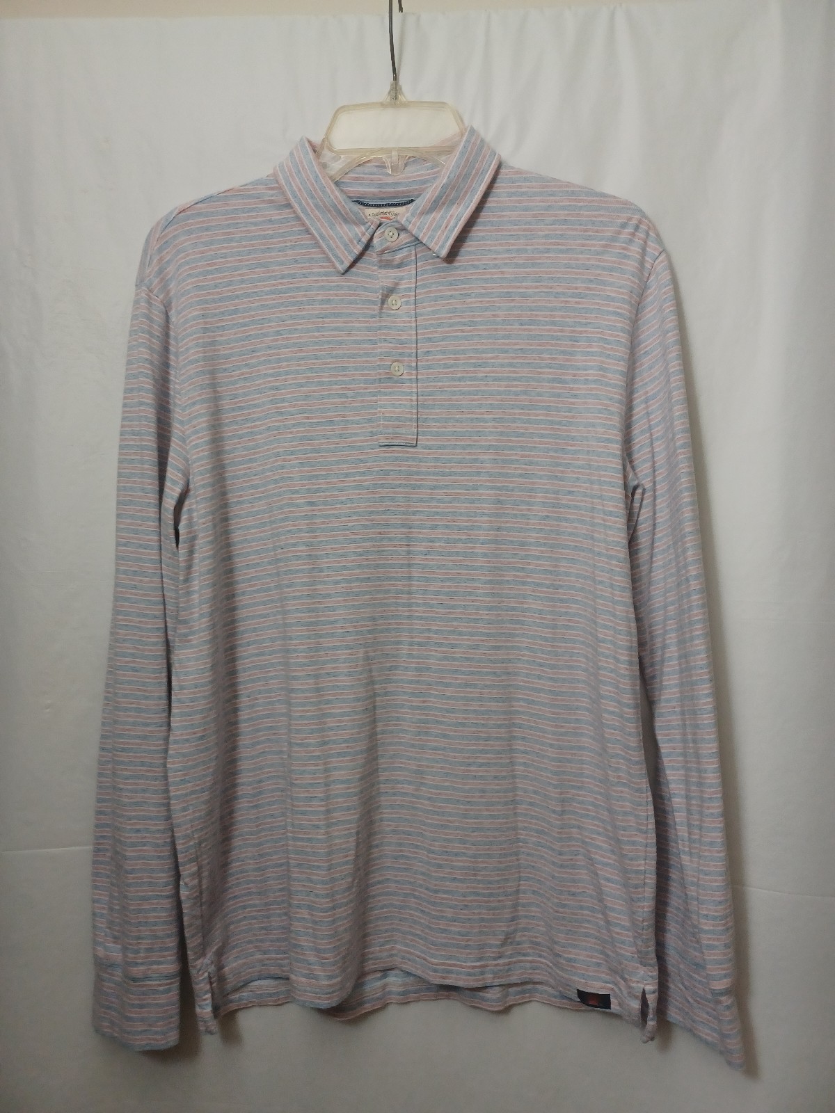 FAHERTY STRIPED LONG SLEEVE MOVEMENT POLO
