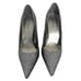 Guess Cyrano2 Pointed Toe Stiletto Heel Pumps Metallic Silver Pewter Glitter 8.5