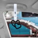 NEW 2PCS DOUBLE LOVE HEART BLACK JDM TSURIKAWA RING White Handle Strap Drift