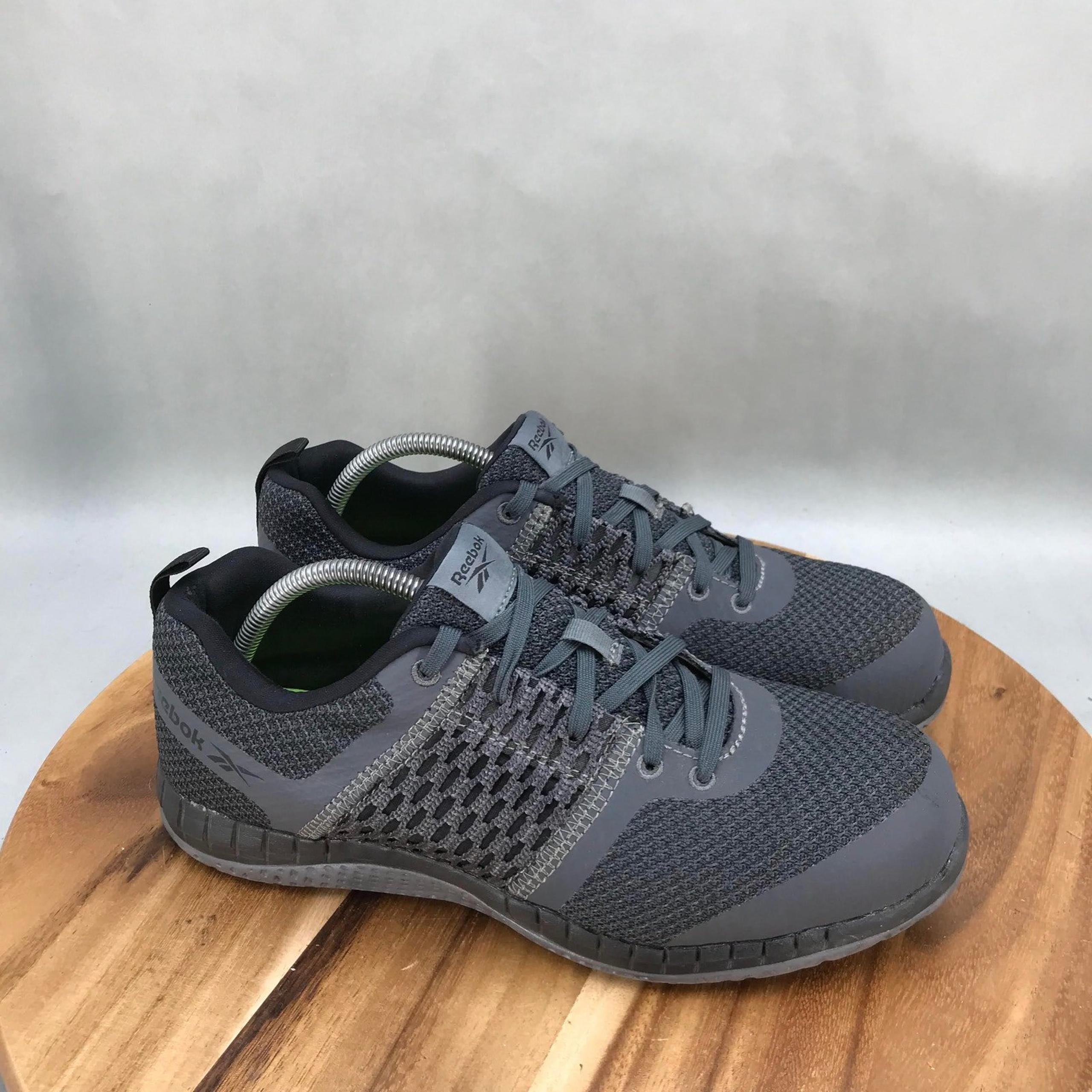 Reebok Work Print Comp Toe Shoes Mens 10 Wide Gray Black Lace Up Low Top