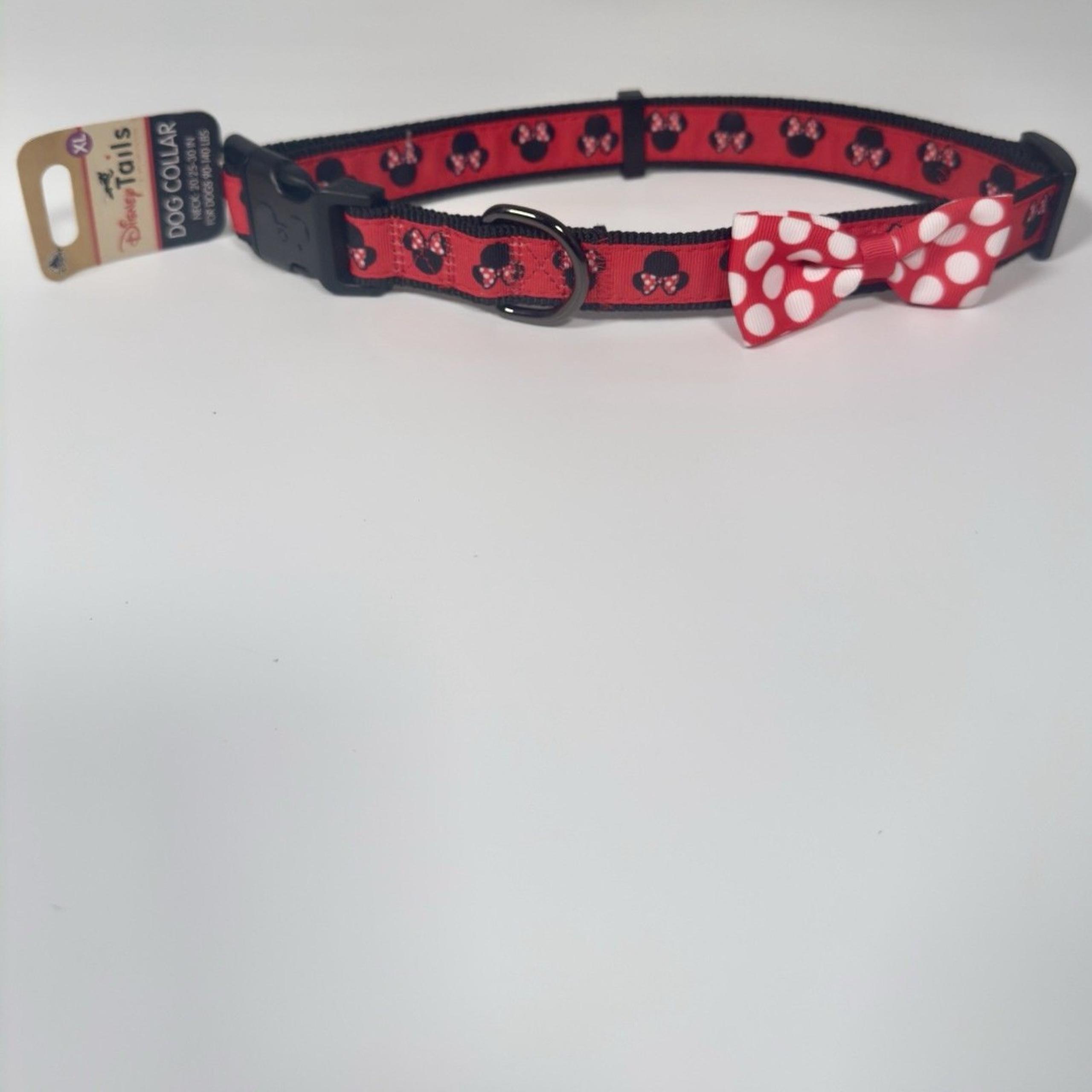 NWT DISNEY Tails Minnie Mouse Icon Dog Collar Red Bow Size XL 90-140 Lbs