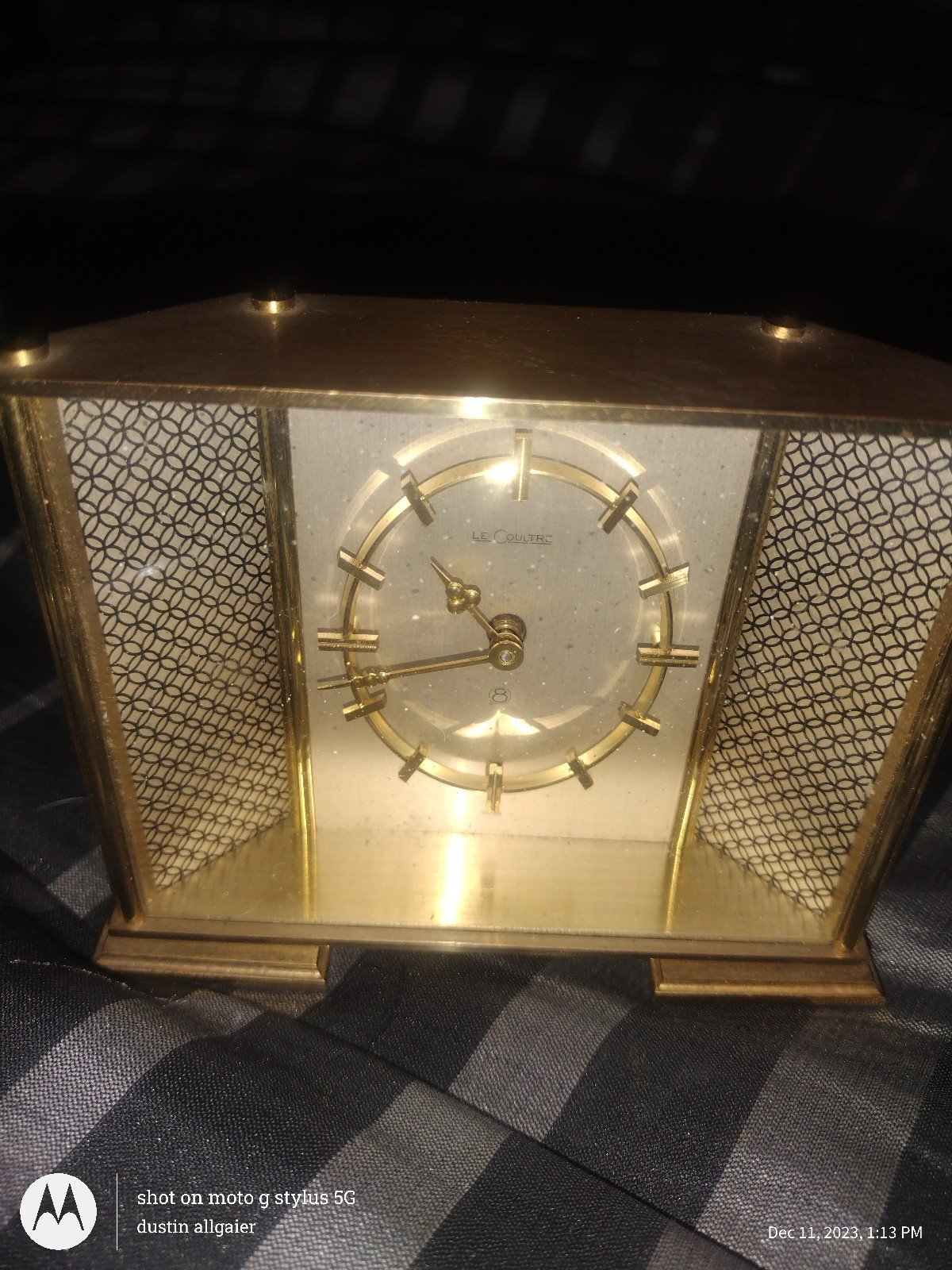 Vintage Le Coultre Swiss Desk Clock Approx 4.5x3.5