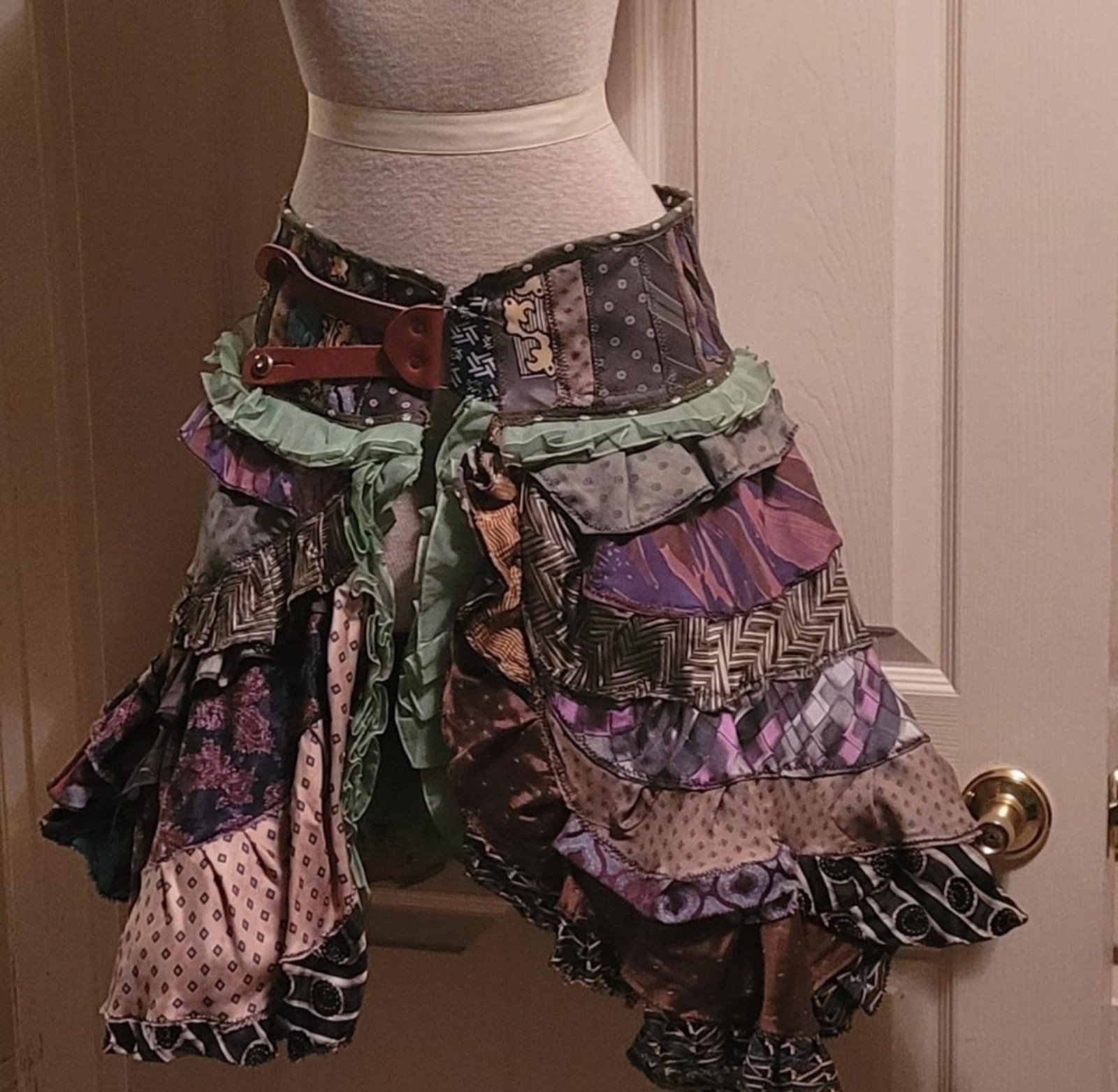 Handmade upcycled 29 in waist petticoat art to wear shabby cottagecore festival