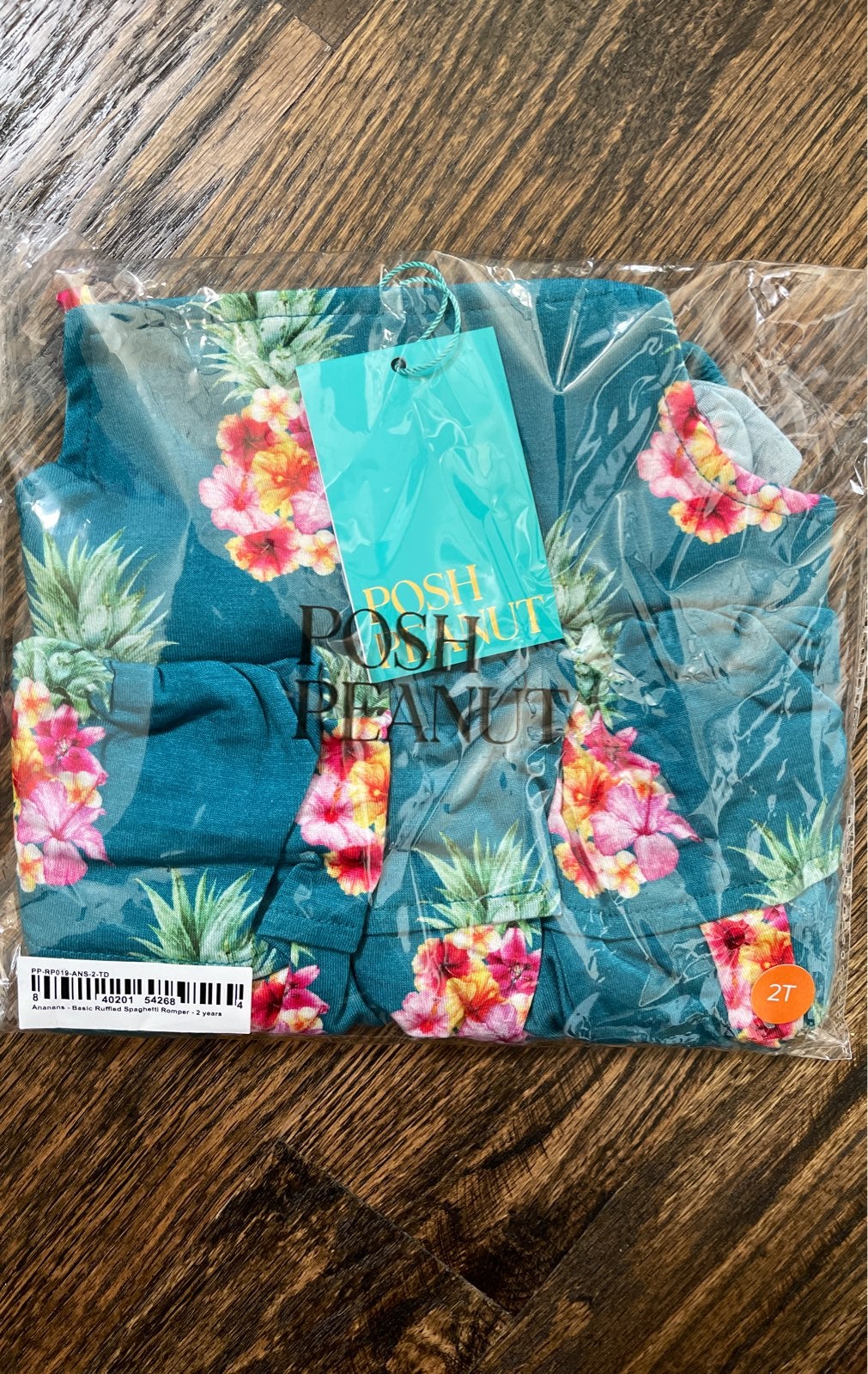 Posh Peanut Ananans Ruffled Spaghetti Romper