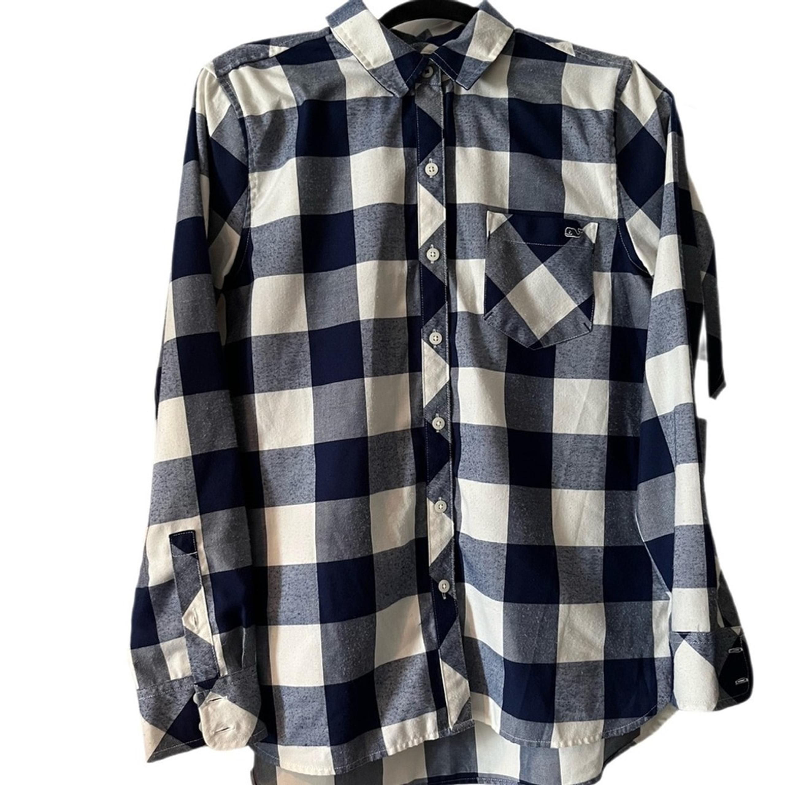 Vineyard Vines Women’s Blue and White Checkered Shirt